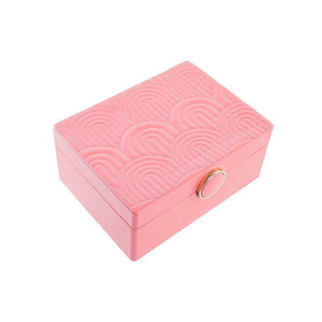 Guarda-Joias DKD Home Decor 17 x 13 x 8,5 cm Cor de Rosa Poliuretano Madeira MDF - EcoNest