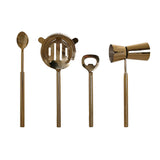 Conjunto de Cocktail DKD Home Decor 10 x 3 x 21 cm Prateado Dourado Aço inoxidável Mármore - EcoNest