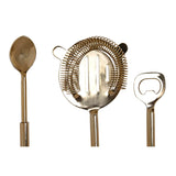 Conjunto de Cocktail DKD Home Decor 10 x 3 x 21 cm Prateado Dourado Aço inoxidável Mármore - EcoNest