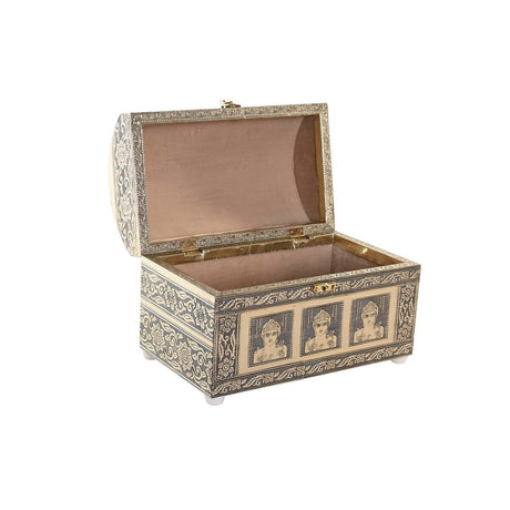 Guarda-Joias DKD Home Decor 25 x 15,5 x 18 cm Champanhe Bege Madeira Alumínio - EcoNest