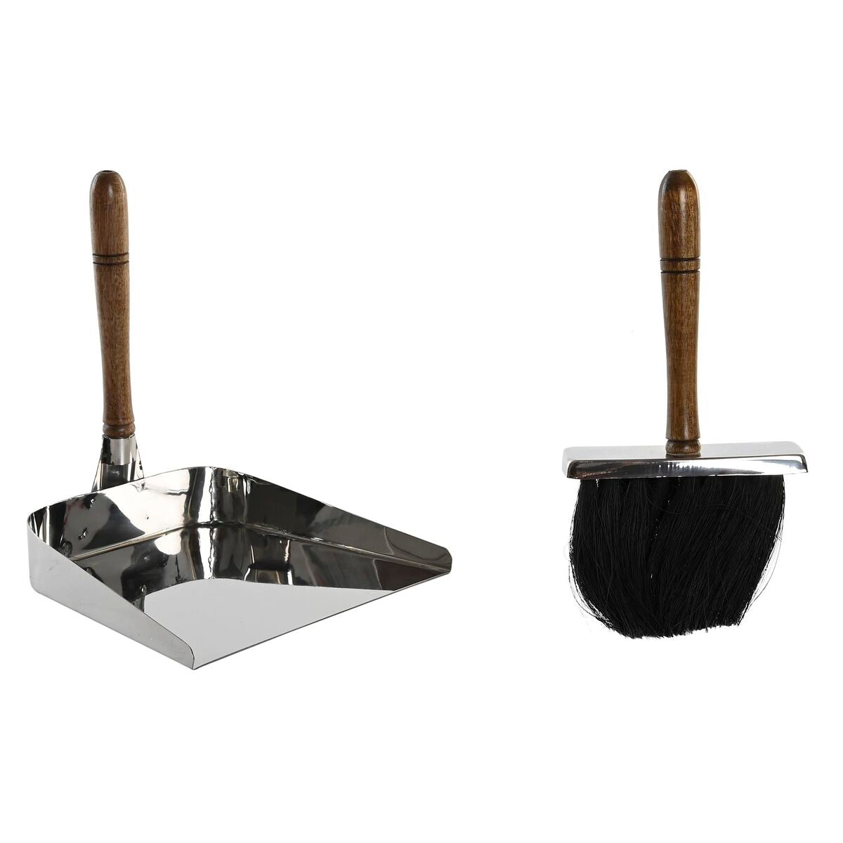 Utensílios para a Lareira DKD Home Decor Aço inoxidável Madeira de mangueira 24 x 21 x 26 cm - EcoNest