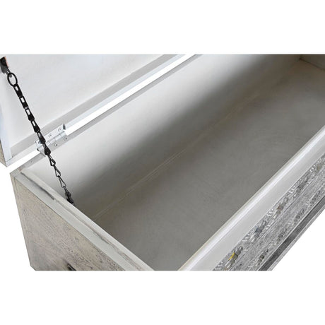 Baú DKD Home Decor Cerâmica Cinzento Branco Madeira de mangueira (116 x 40 x 50 cm) - EcoNest