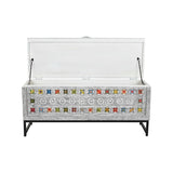 Baú DKD Home Decor Cerâmica Cinzento Branco Madeira de mangueira (116 x 40 x 50 cm) - EcoNest