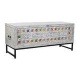 Baú DKD Home Decor Cerâmica Cinzento Branco Madeira de mangueira (116 x 40 x 50 cm) - EcoNest