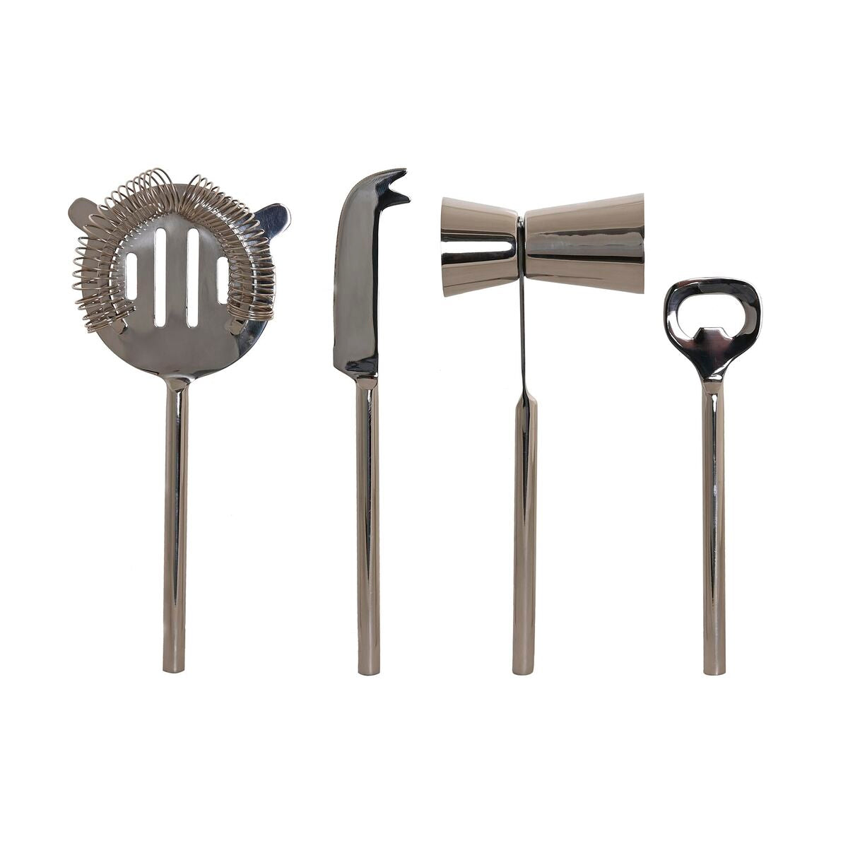 Conjunto de Cocktail DKD Home Decor 37 x 9 x 18 cm Prateado Aço inoxidável - EcoNest