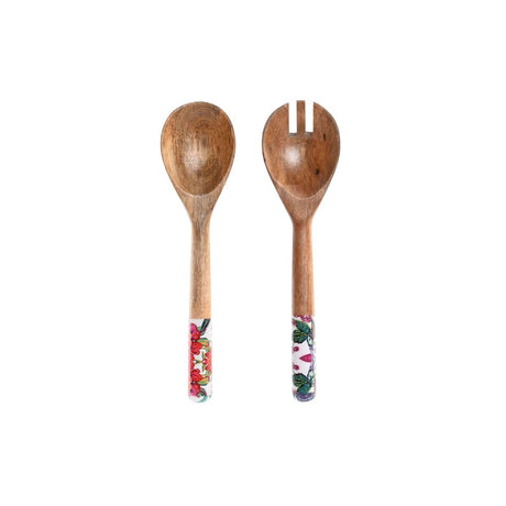 Conjunto de Utensílios de Cozinha DKD Home Decor 6 x 2 x 32 cm 7 x 2 x 28 cm Madeira de mangueira - EcoNest