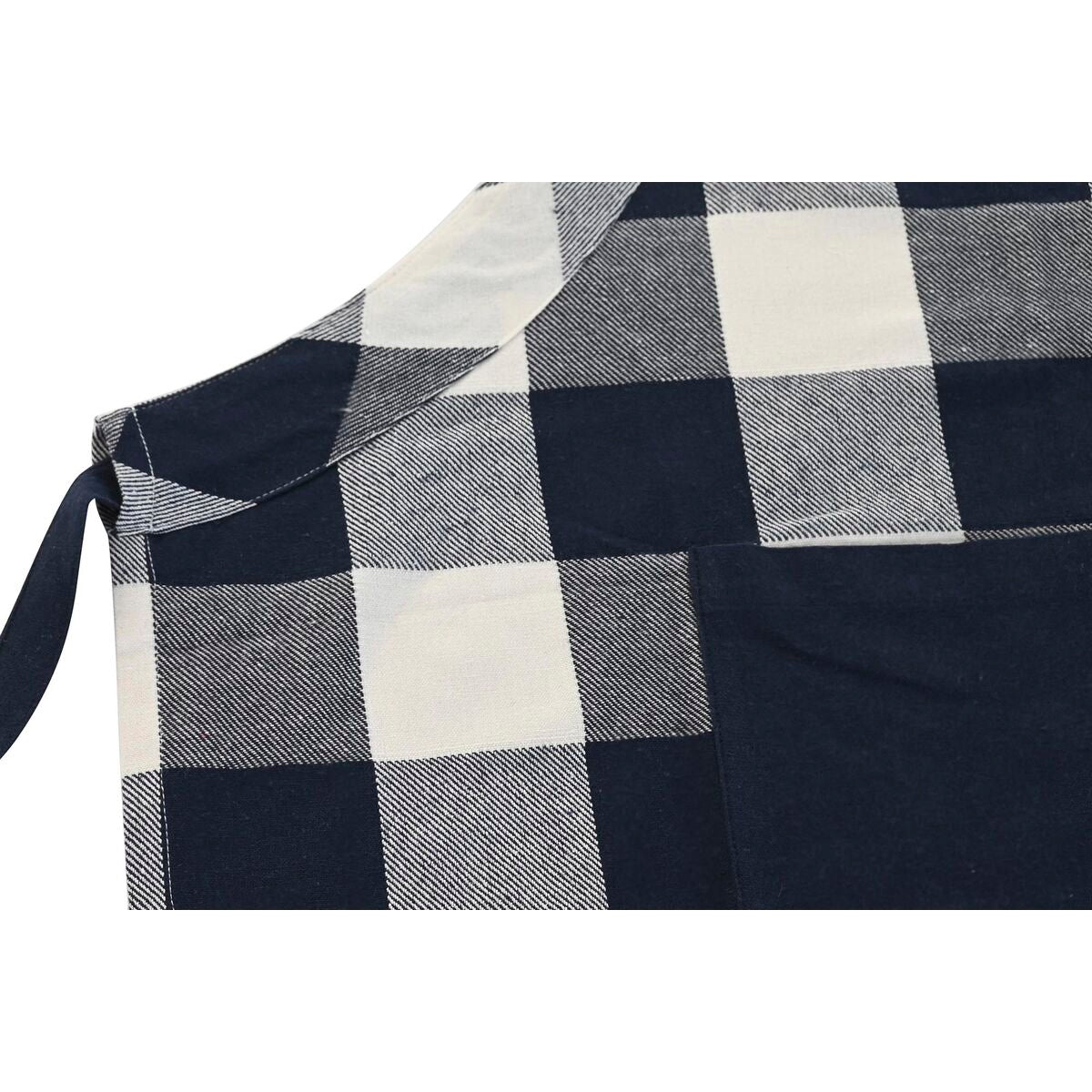 Avental com Bolso DKD Home Decor 70 x 1 x 85 cm Azul Algodão Branco - EcoNest