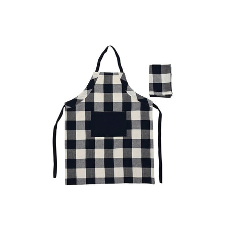 Avental com Bolso DKD Home Decor 70 x 1 x 85 cm Azul Algodão Branco - EcoNest