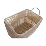 Conjunto de Cestas DKD Home Decor Bege Metal Algodão (39 x 29 x 31 cm) - EcoNest