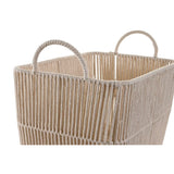 Conjunto de Cestas DKD Home Decor Bege Metal Algodão (39 x 29 x 31 cm) - EcoNest
