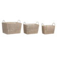 Conjunto de Cestas DKD Home Decor Bege Metal Algodão (39 x 29 x 31 cm) - EcoNest