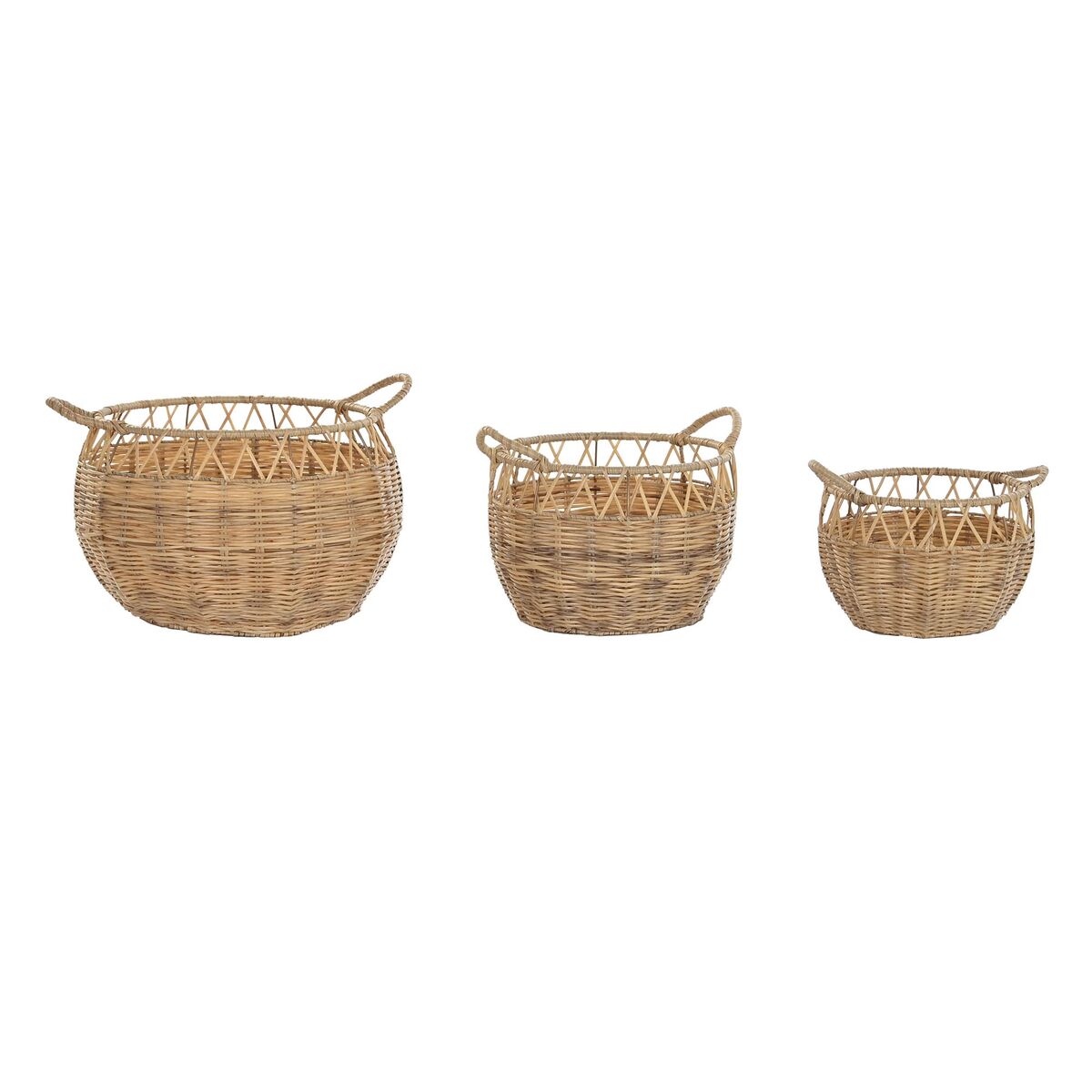 Conjunto de Cestas DKD Home Decor Natural Metal PE (38 x 38 x 27 cm) - EcoNest