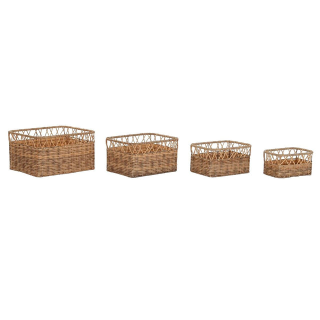 Conjunto de Cestas DKD Home Decor Natural Metal PE (42 x 32 x 22 cm) - EcoNest