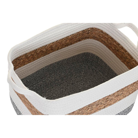 Conjunto de Cestas DKD Home Decor Algodão Branco Fibra natural (36 x 30 x 24 cm) - EcoNest
