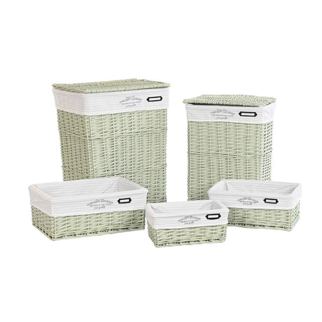 Conjunto de Cestas DKD Home Decor Verde vime 44 x 34 x 56 cm - EcoNest