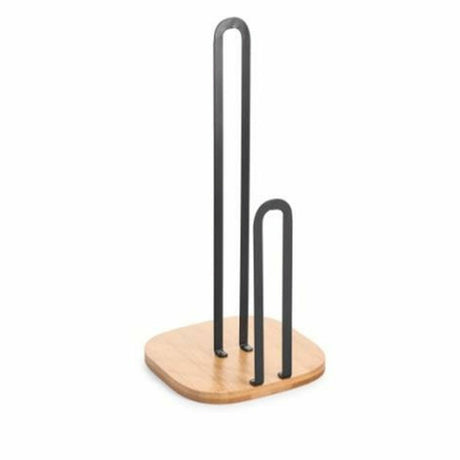 Suporte para Rolos de Papel de Cozinha DKD Home Decor 16 x 16 x 31,3 cm Natural Preto Aço - EcoNest