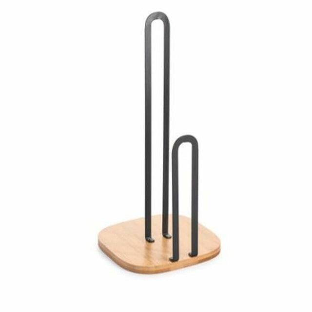 Suporte para Rolos de Papel de Cozinha DKD Home Decor 16 x 16 x 31,3 cm Natural Preto Aço - EcoNest