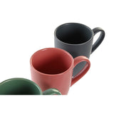 Conjunto de 4 Canecas DKD Home Decor Natural Cor de Rosa Branco Verde Cinzento escuro Grés 160 ml - EcoNest