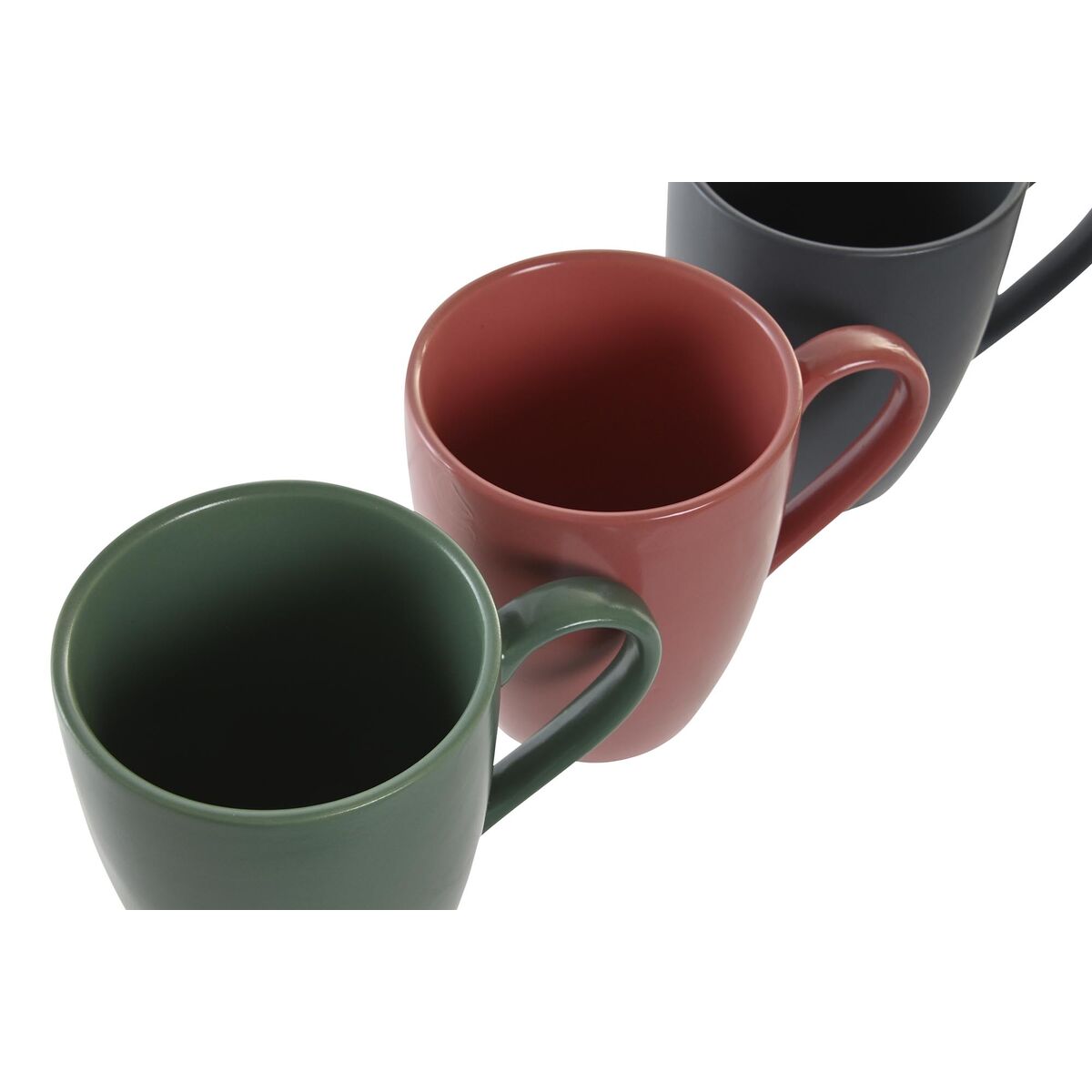 Conjunto de 4 Canecas DKD Home Decor Cor de Rosa Verde Cinzento escuro 300 ml Grés - EcoNest