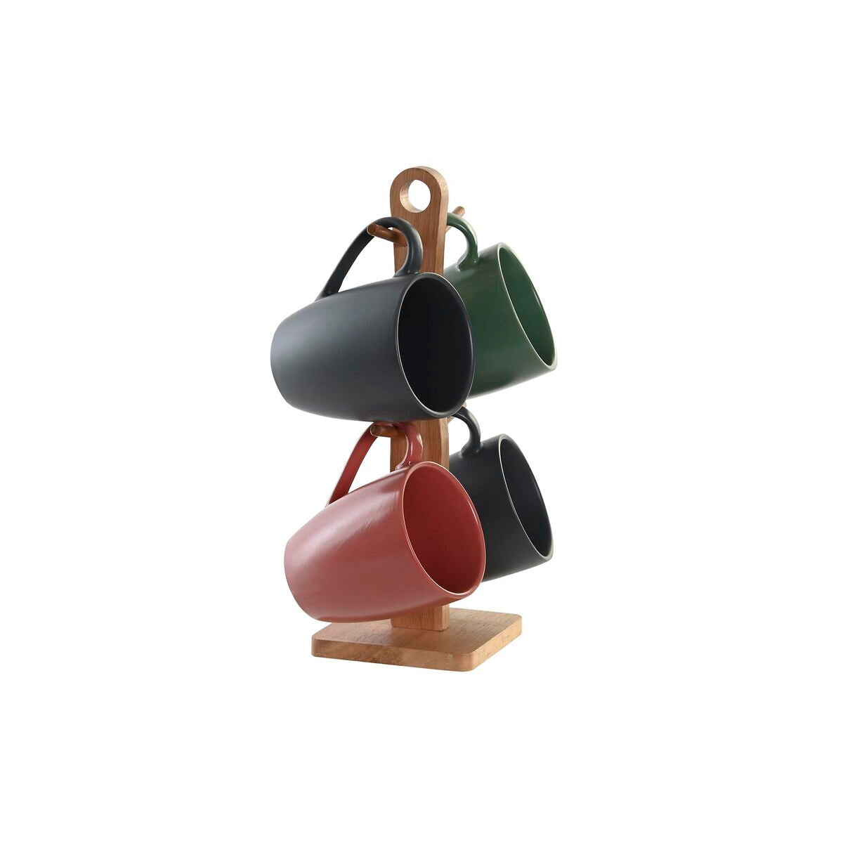 Conjunto de 4 Canecas DKD Home Decor Cor de Rosa Verde Cinzento escuro 300 ml Grés - EcoNest