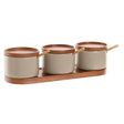 Açucareiro DKD Home Decor 29 x 10 x 7 cm Bege Castanho Madeira da borracha (7 Unidades) - EcoNest