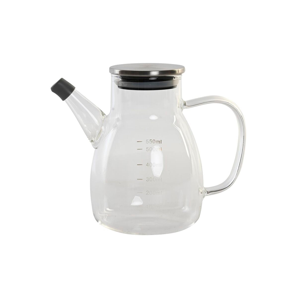 Galheteiro DKD Home Decor 17 x 10 x 15,5 cm Prateado Aço inoxidável 550 ml Vidro de Borosilicato - EcoNest