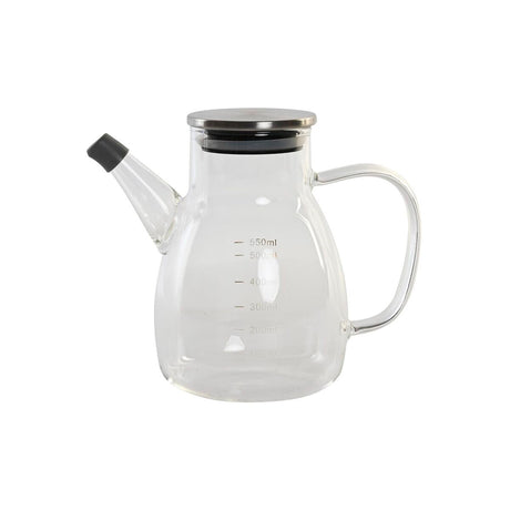 Galheteiro DKD Home Decor 17 x 10 x 15,5 cm Prateado Aço inoxidável 550 ml Vidro de Borosilicato - EcoNest
