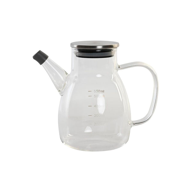 Galheteiro DKD Home Decor 17 x 10 x 15,5 cm Prateado Aço inoxidável 550 ml Vidro de Borosilicato - EcoNest