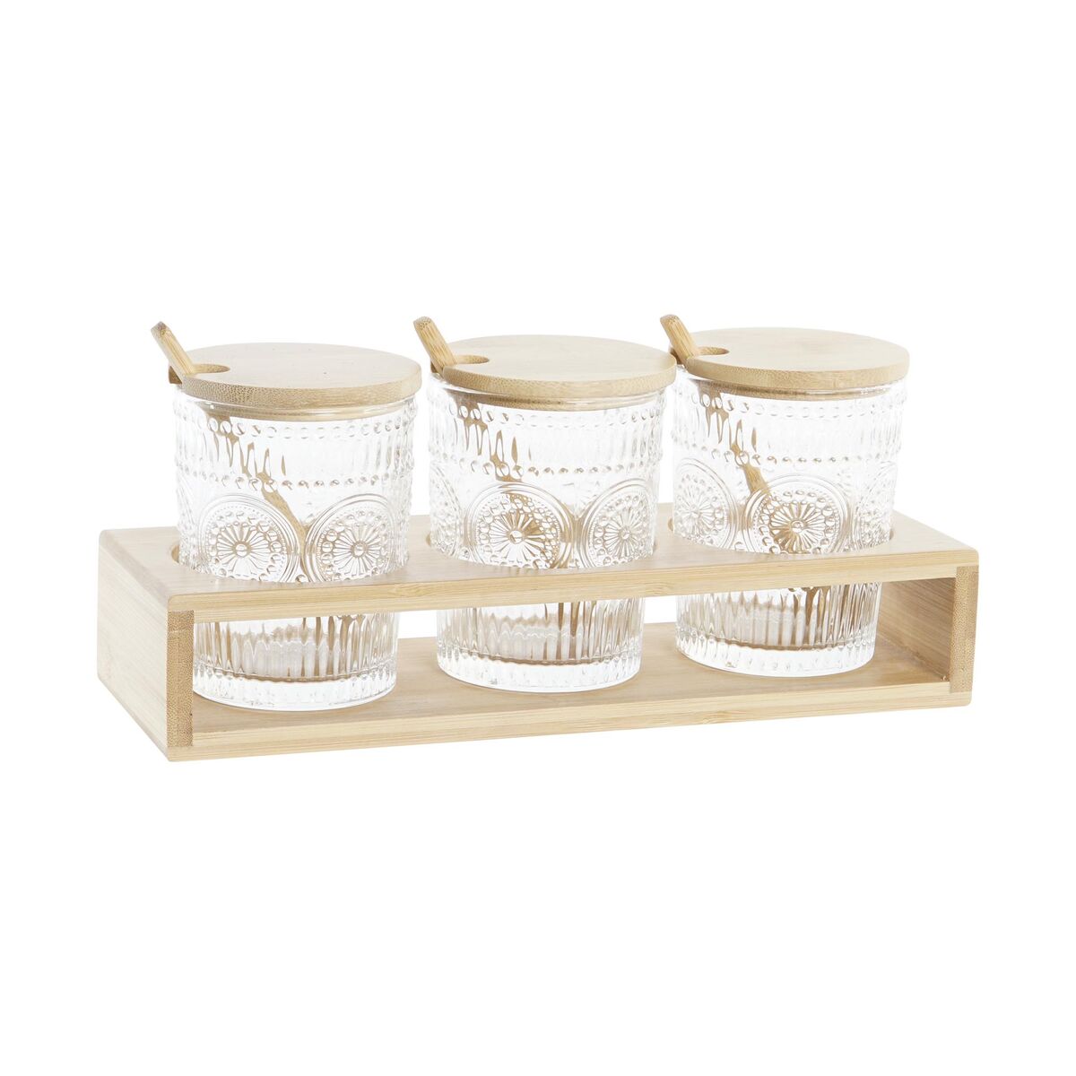 Açucareiro DKD Home Decor 28 x 10 x 13,5 cm Cristal Natural Transparente 300 ml Vidro de Borosilicato - EcoNest