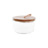 Set de 2 Botes DKD Home Decor 20,5 x 10,5 x 7 cm Cristal Marrón Transparente Acacia 240 ml