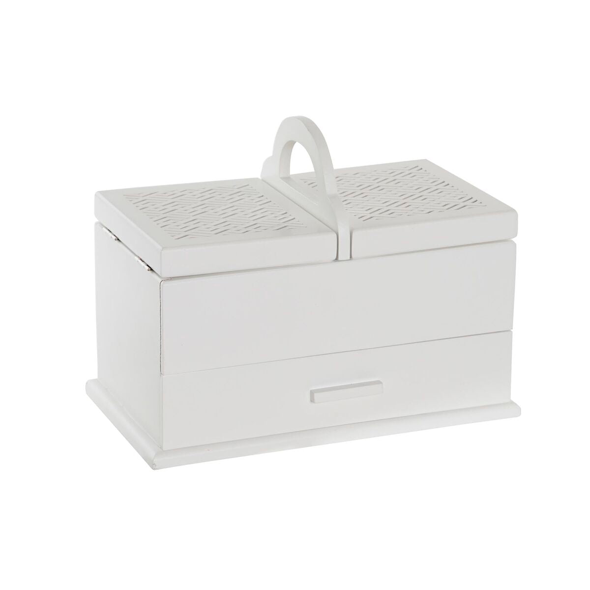 Guarda-Joias DKD Home Decor 16 x 17 x 28 cm Branco Rosa Claro Madeira MDF - EcoNest