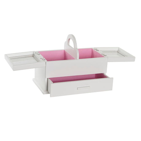 Guarda-Joias DKD Home Decor 16 x 17 x 28 cm Branco Rosa Claro Madeira MDF - EcoNest