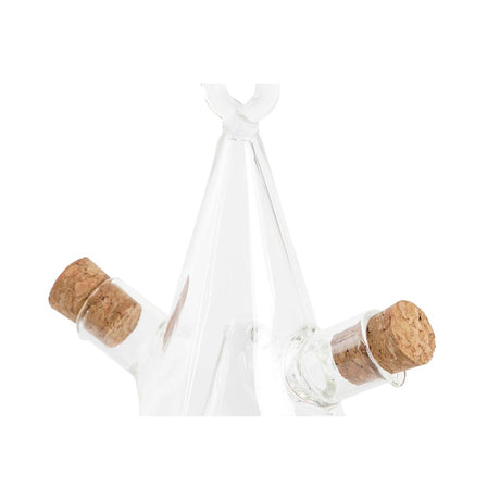 Galheteiro DKD Home Decor 10,5 x 9 x 18 cm Transparente Cortiça 300 ml Vidro de Borosilicato - EcoNest