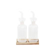 Galheteiro DKD Home Decor 250 ml 14 x 7,5 x 21 cm Natural Transparente Acácia Vidro de Borosilicato - EcoNest