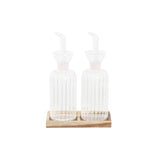 Galheteiro DKD Home Decor 250 ml 14 x 7,5 x 21 cm Natural Transparente Acácia Vidro de Borosilicato - EcoNest