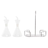 Galheteiro DKD Home Decor 200 ml 19,5 x 10 x 23,5 cm Metal Transparente 2 Unidades Vidro de Borosilicato - EcoNest