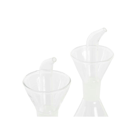Galheteiro DKD Home Decor 200 ml 19,5 x 10 x 23,5 cm Metal Transparente 2 Unidades Vidro de Borosilicato - EcoNest
