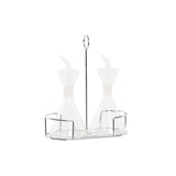 Galheteiro DKD Home Decor 200 ml 19,5 x 10 x 23,5 cm Metal Transparente 2 Unidades Vidro de Borosilicato - EcoNest