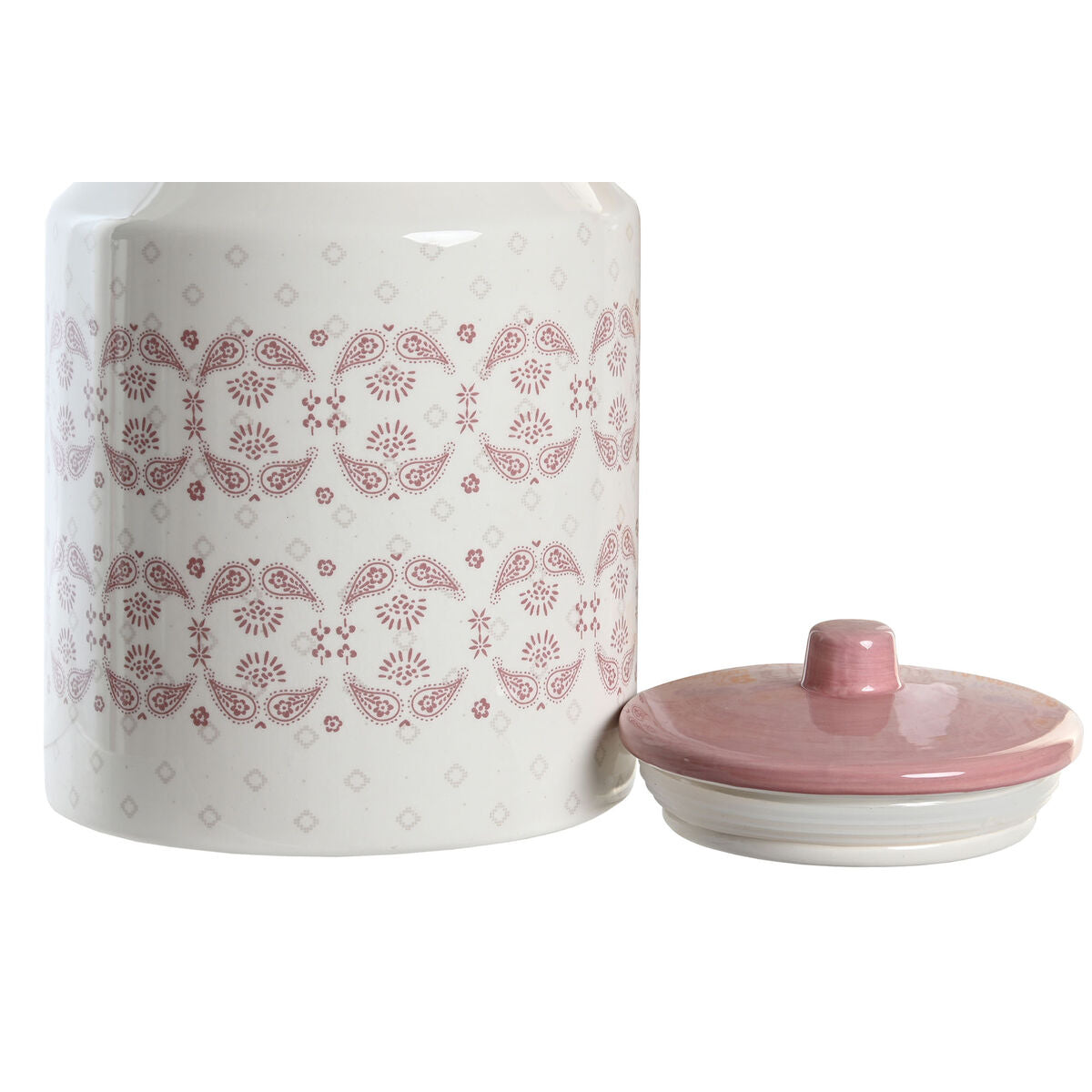 Bote DKD Home Decor 15,5 x 15,5 x 21 cm Cor de Rosa Branco Dolomite - EcoNest