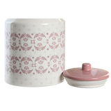 Bote DKD Home Decor 15,5 x 15,5 x 21 cm Cor de Rosa Branco Dolomite - EcoNest