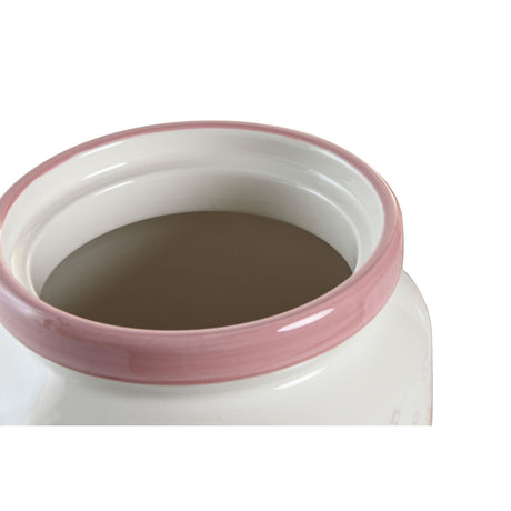 Bote DKD Home Decor 15,5 x 15,5 x 21 cm Cor de Rosa Branco Dolomite - EcoNest