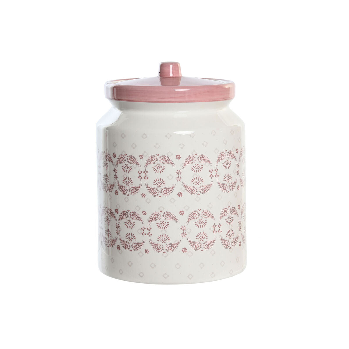 Bote DKD Home Decor 15,5 x 15,5 x 21 cm Cor de Rosa Branco Dolomite - EcoNest