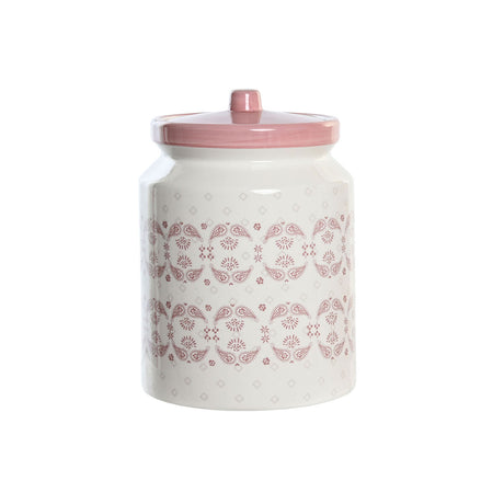 Bote DKD Home Decor 15,5 x 15,5 x 21 cm Cor de Rosa Branco Dolomite - EcoNest