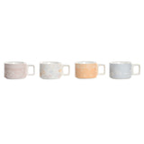 Conjunto de Chávenas de Café DKD Home Decor Amarelo Azul Branco Vermelho Metal Bambu Dolomite 4 Peças 260 ml - EcoNest