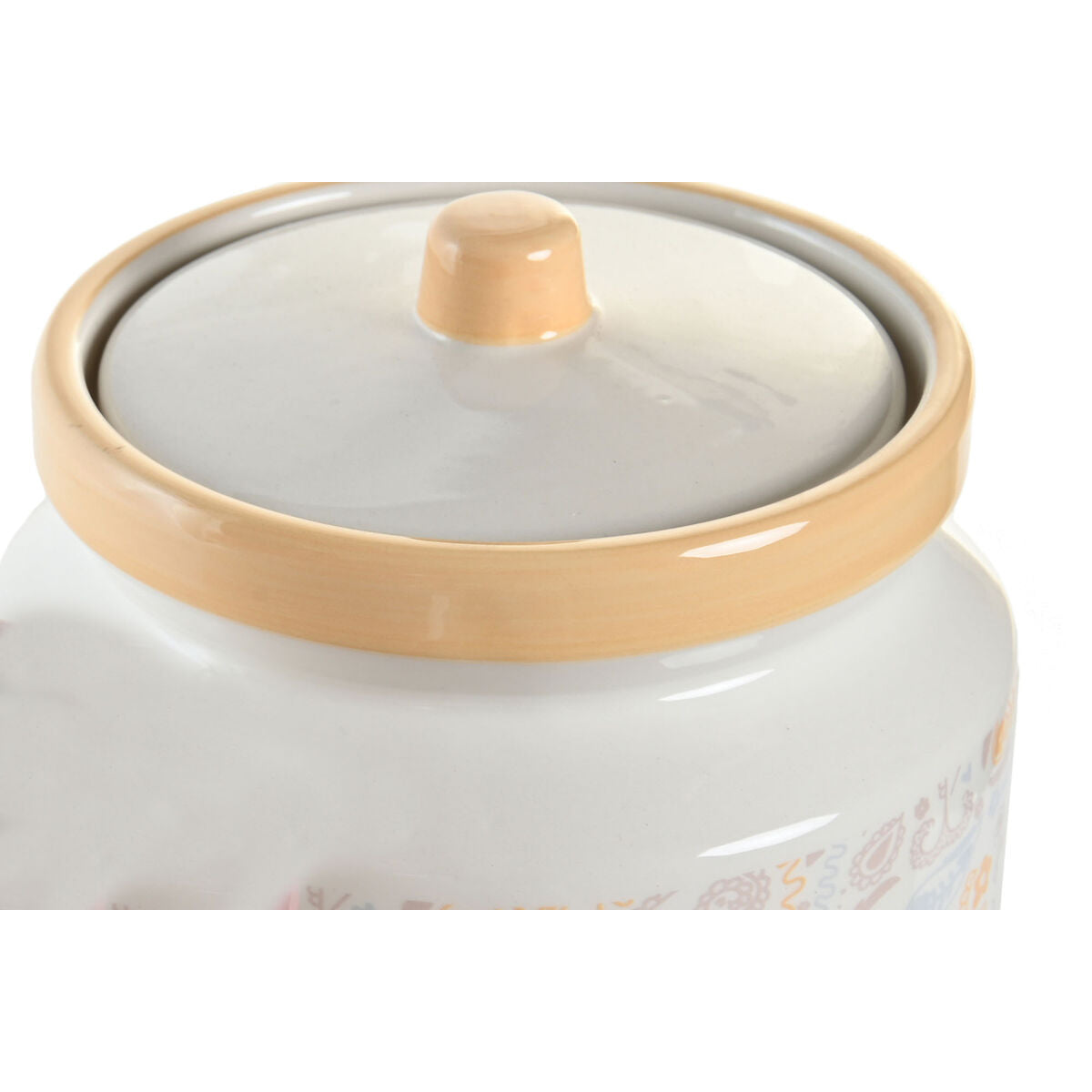 Bote DKD Home Decor 15 x 15 x 21 cm Branco Amarelo Dolomite Shabby Chic - EcoNest