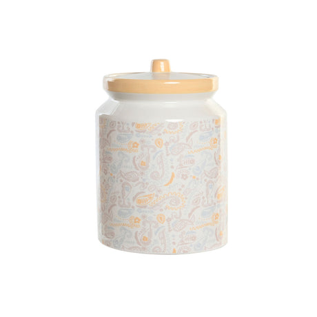 Bote DKD Home Decor 15 x 15 x 21 cm Branco Amarelo Dolomite Shabby Chic - EcoNest