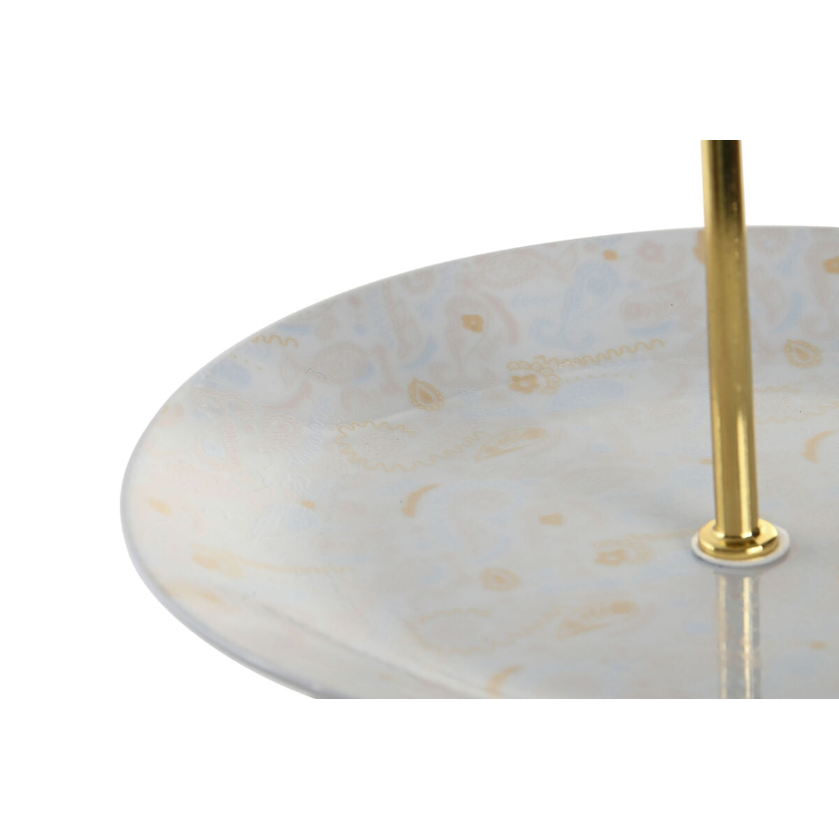 Fruteira DKD Home Decor 27 x 27 x 34 cm Porcelana Azul Cor de Rosa Metal - EcoNest