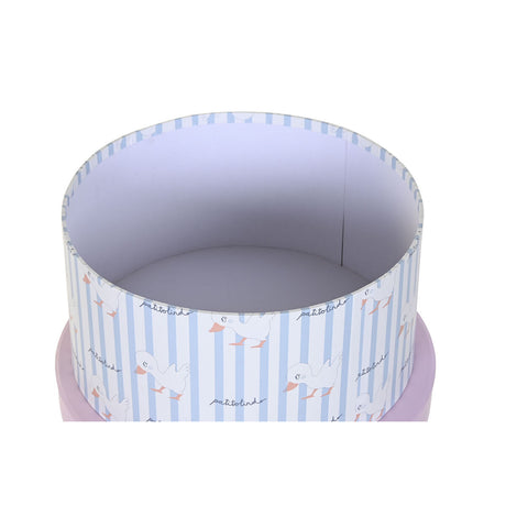 Conjunto de Caixas de Organização Empilháveis DKD Home Decor Azul Cor de Rosa Cartão (37,5 x 37,5 x 18 cm) - EcoNest