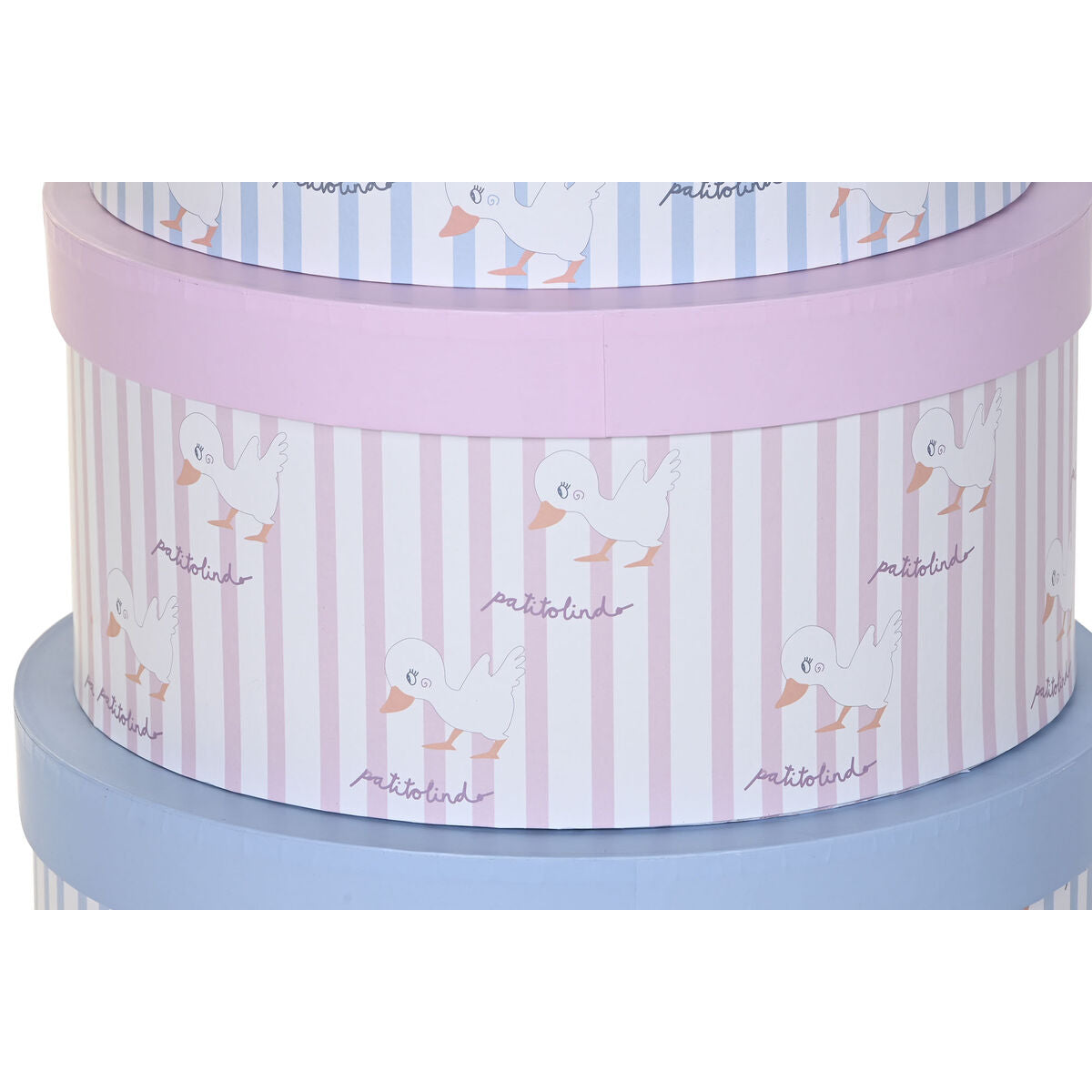 Conjunto de Caixas de Organização Empilháveis DKD Home Decor Azul Cor de Rosa Cartão (37,5 x 37,5 x 18 cm) - EcoNest