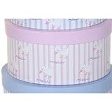Conjunto de Caixas de Organização Empilháveis DKD Home Decor Azul Cor de Rosa Cartão (37,5 x 37,5 x 18 cm) - EcoNest